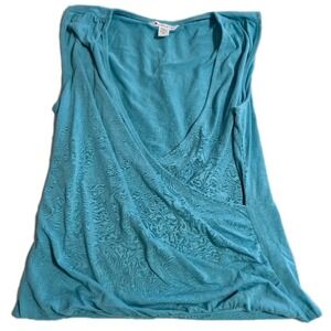 Athleta Turquoise Wrap Tank Top Women's Medium‎ Sleeveless Surplice Yoga